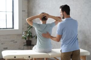 Patient receiving physiotherapy treatment at Care2Cure in Barrhaven